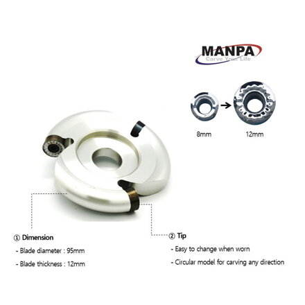 Disc sculptura polizor unghiular freza 98 mm trei dinti 12mm forma rotunda