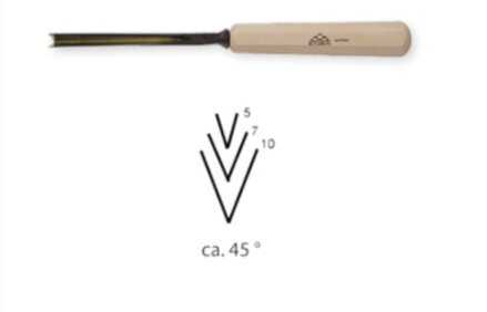 Rovné dláto V  45° Stubai  profil 47 