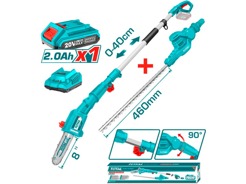 AKU set pílky na konáre a nožnice na živý plot -1x 2,0 Ah batérie a nabíjačky